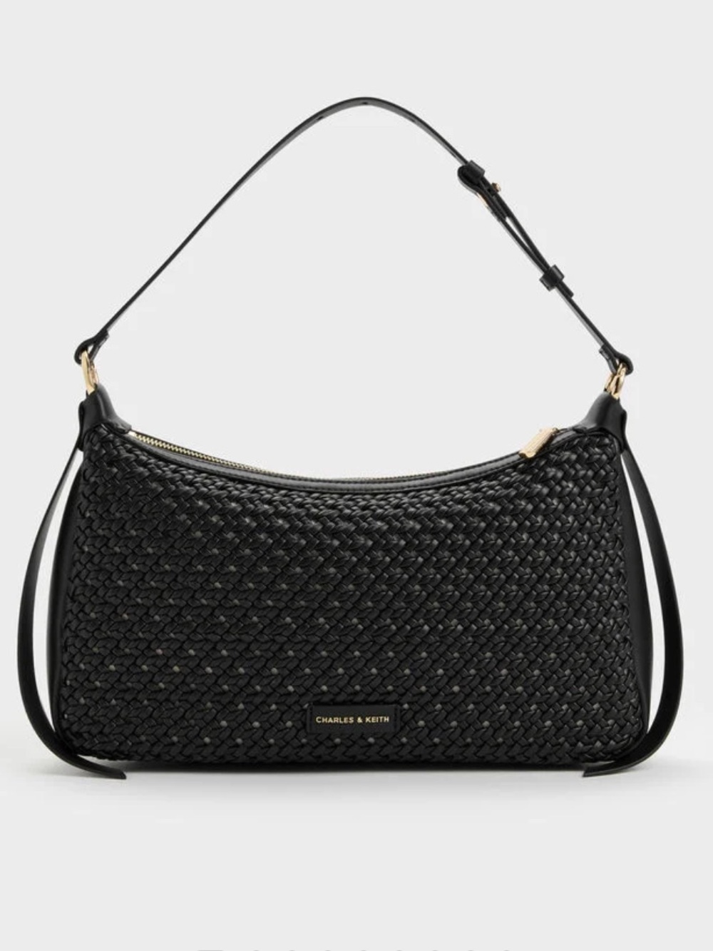 Calla Woven Shoulder Bag - Black